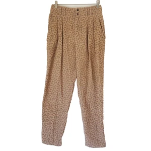 Pantaloni vintage anni 90 Liz Claiborne in velluto a coste taglia 10 rosa paisley vita alta pieghettati - Foto 1 di 8