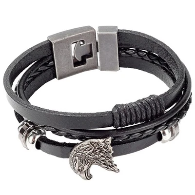 Mann Leder Armband Mode Adler Kopf Armband Kreative Handgelenkkette - Bild 1 von 4