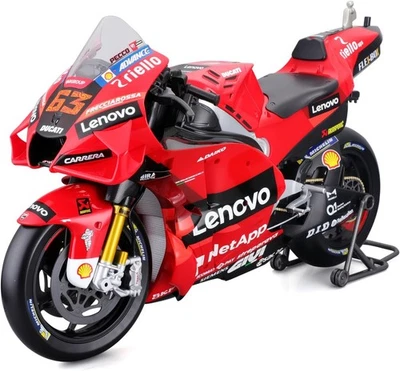 Maisto 32229 Model Motorcycle Motogp Ducati Lenovo '22 Francesco Bagnaia #63 (1: - Image 1 of 4