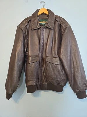 Orvis Leather Coat Men's Size Large Genuine Lamb Brown Soft Leather Heavy - Image 1 of 4