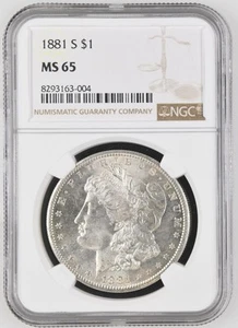 1881 S Morgan Silver Dollar NGC MS-65 - Picture 1 of 2