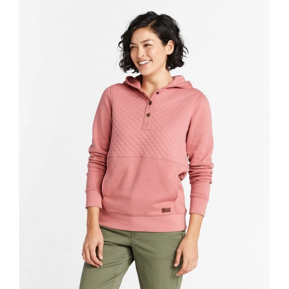 LL Bean Mujer Acolchada Medio Presión Sudadera con Capucha Talla Grande Informal Pullover Foto 1 de 4