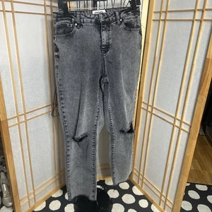 RSQ High-Rise Straight Leg Ankle Distressed Black Denim Jeans Size 27 EUC - Bild 1 von 19
