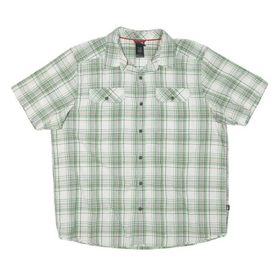 THE NORTH FACE Mens White & Green Check Shirt XL Short Sleeve Casual - Image 1 of 4