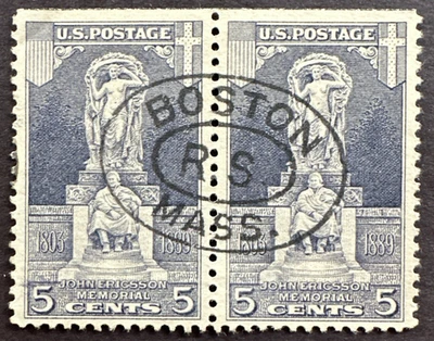 US 1926 Sc# 628 Used Pair John Ericsson Memorial Statue - Image 1 of 2
