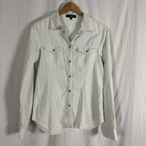 Camisa Sanctuary Manga Larga Blanca Abotonada Perla Botones a Presión Talla XS Preppy - Imagen 1 de 13