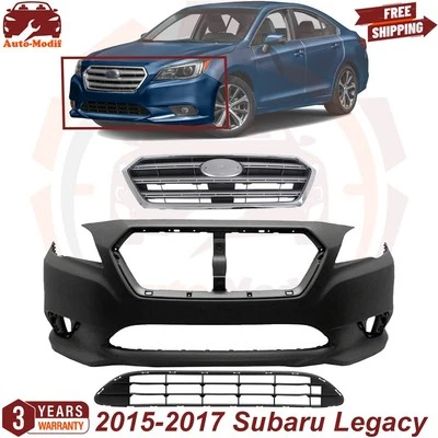Front Bumper Cover Primed & Grille Assembly For 2015-2017 Subaru Legacy Foto 1 de 4