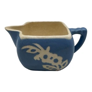 VTG Harker Pottery Cameoware Creamer Blue White Flower Floral Replacement 2.5" - Picture 1 of 6