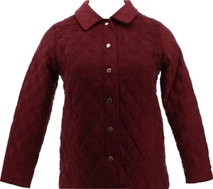 Isaac Mizrahi Faux Suede Quilted Barn Jacket Lining Spiced Wine M NWOT (916) - Picture 1 of 9