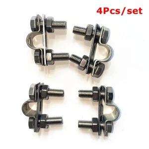 4X 304 Stainless Steel Replacement Boat Marine Control Throttle Cable Tube Clamp - Picture 1 of 11