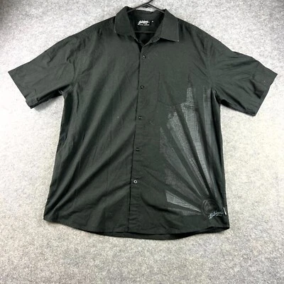 Billabong Mens Button Up Shirt Short Sleeve Size XL Black Casual Pocket Logo - Image 1 of 4