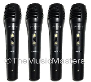 4 Pack Handheld Karaoke Dj Vocal Dynamic Microphones Mics w/ Xlr to 1/4" Cables