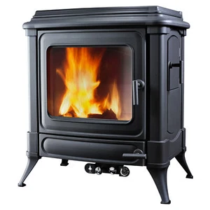 HARK Kamin Gusskamin Standherd Kaminofen Herd Winston Ceran-Kochplatte schwarz - Bild 1 von 7