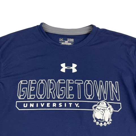 Under Armour Georgetown University T-Shirt Men's XL Blue HEATGEAR Long Sleeve Cover