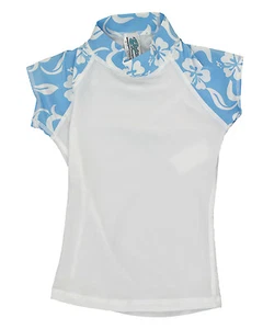 POINT CONCEPTION KIDS  RASH GUARD TURQUOISE -WHITE  KRG4 NWT  - Picture 1 of 1