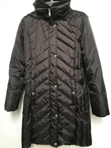 Cappotto invernale Michael Kors donna S pelliccia sintetica marrone cerniera anteriore cappuccio a scatto