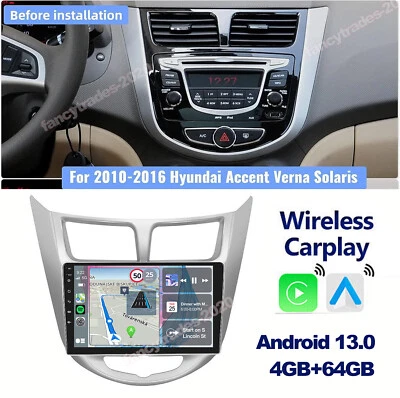 64GB Android13 Carplay Car Stereo For Hyundai Accent 2012-2017 BT GPS Navi Radio - Image 1 of 4