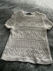 Women's M & S cream short sleeved top size 8/10 - Picture 1 of 11