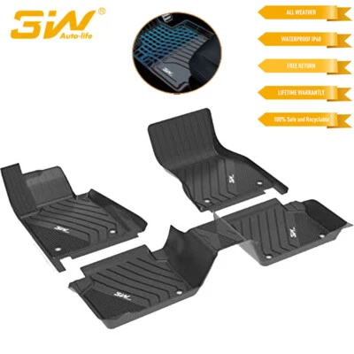Alfombrillas forro 3W para BMW X2 X3 X4 X5 X6 X7 serie 3 alfombrillas TPE para todo tipo de clima coche Foto 1 de 4