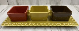Juego de porciones de cerámica de 3 piezas Crate & Barrel multicolor diseñado por B.Eigen Usado en excelente condición - Imagen 1 de 4