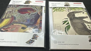 Studio Roof Pop Up Greeting Cards Lot of 2 Fish Aquarium Tropical Elephant Cool - Picture 1 of 11