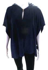 LILLA P Hooded Poncho One Size Navy Lightweight Cotton Blend NEW WITH TAGS - Picture 1 of 4
