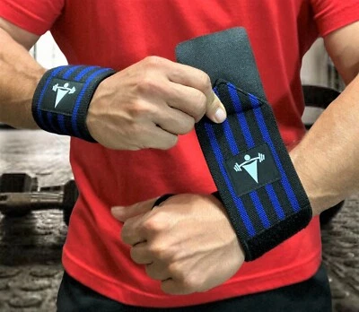 Weight Lifting Wrist Wraps Power Training Gym Workout Support Strap Extra Strong - Image 1 of 4