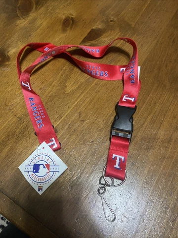 NWT Texas Rangers MLB Lanyard Clip Neck Tag Team Keychain ID Keys Ticket Holder Cover