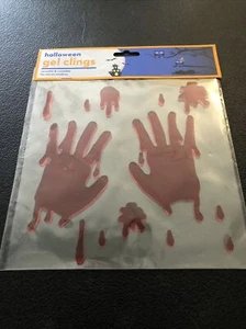 Halloween Gel Clings - Fake Bloody Hands w/ Drips (NEW) - Picture 1 of 2
