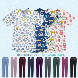 Scrub Medical Uniforms Dentist Scrubs Surgical Sets hospital clinic Tops Pants - Picture 1 of 20