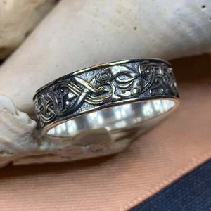 Celtic Raven Ring Scottish Irish Pagan Wicca Sterling Silver 925 Ring - Picture 1 of 10