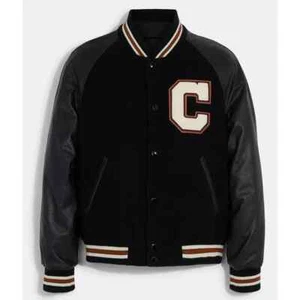 Letterman Coach All Black Varsity Jacket - Imagen 1 de 4