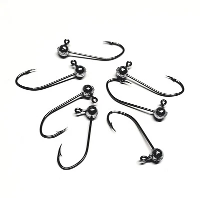 DR. BS CUSTOM TACKLE (50) Unpainted 1/32oz #4 Hook Round Head No Collar Lead Jigs Crappie Bluegill