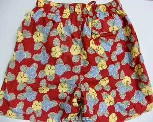 NWT $45 PUSSER'S WEST INDIES MEN'S SWIM TRUNKS MEDIUM ROSEWOOD MULTI - Picture 1 of 7