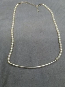 Vintage Carolee 925 Silver Freshwater Pearl Choker Chain Necklace 16" Signed - Picture 1 of 8