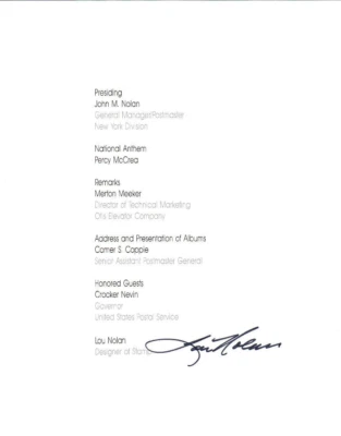 Signed Designer USPS FDC Ceremony Program #2254 5.3 Cent 2 Strips Elevator 1988 - Image 1 of 4