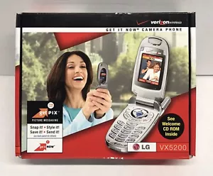 LG VX5200 Silver Verizon Cellular Flip Cell Phone - New In Box - Picture 1 of 3