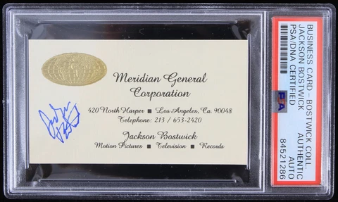 1975 Captain Marvel Jackson Bostwick Signed Business Card (PSA/DNA Slabbed) Cover