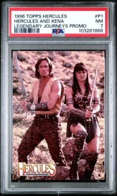 1996 Topps HERCULES XENA Legendary Journey's PROMO Card P1 Pop 1 Highest PSA 7 - Image 1 of 2