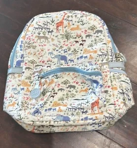 Sweet Honey Safari Insulated Lunch Bag with Handle EUC White Blue Jungle Animals - Picture 1 of 3
