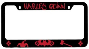 Marco de matrícula Harley Quinn (diseño 1) negro de metal DC - Imagen 1 de 1