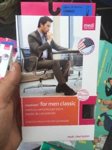 Mediven Men Compression Socks C040933 Brown Calf Standard Closed Toe 15-20 III - Picture 1 of 2