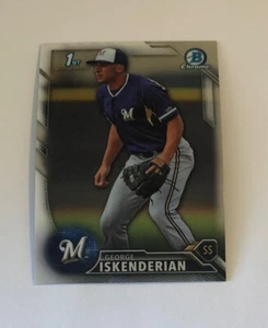 George Iskenderian 2016 Bowman Chrome Prospects #BCP187 Milwaukee Brewers - Picture 1 of 2