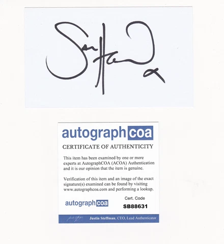 Sam Heughan “Outlander” AUTOGRAPH Signed Jamie Fraser Index Card ACTOR ACOA Cover