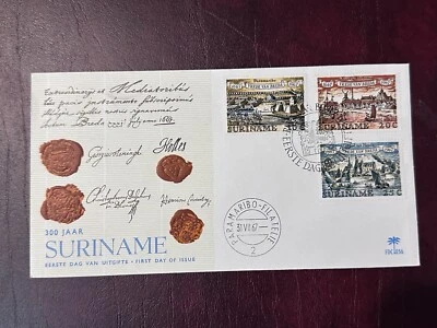 Surinam 1967 Tratado de Breda Corner FDC PARAMARIBO MATASELLOS Foto 1 de 2