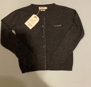 $65 NWT Nice Things Mini 8 Gray Sweater Silver Trim Cardigan Holiday Christmas - Picture 1 of 3