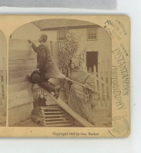Eavesdroppers Comic Genre George Barker Stereoview - Picture 1 of 2
