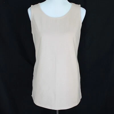 Camiseta sin mangas Joan Rivers Wardrobe Builders para mujer talla S bronceado arena algodón elástico larga Foto 1 de 4