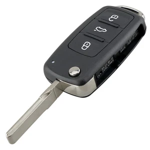 For VW Polo Sharan Tiguan Caddy 3 Button Flip Remote Smart Key Case Cover Shell - Picture 1 of 7