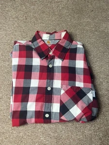 Carhartt WIP Mens Size Medium Check Pattern Button Up Long Sleeve Shirt Pocket - Picture 1 of 7